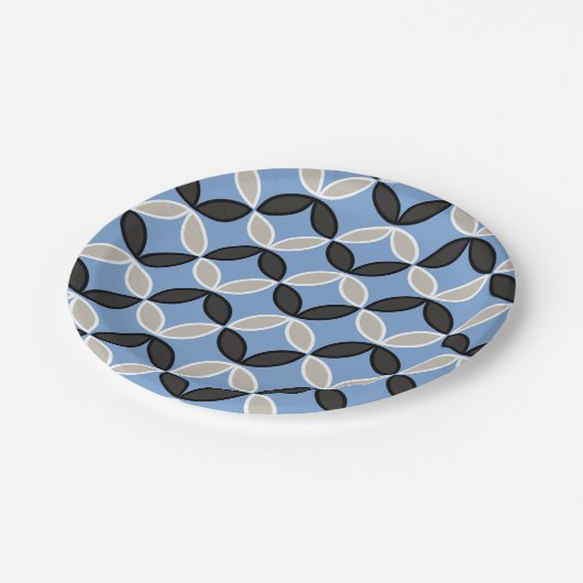 Geometrisches Blatt Pappteller (Schrägansicht)