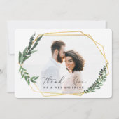 geometrisches Blattgold Dankeskarte (Vorderseite)