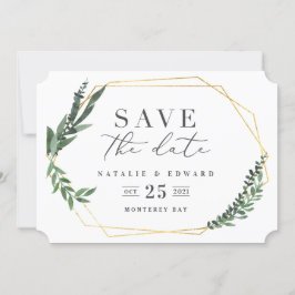 geometrisches Blattgold Save The Date