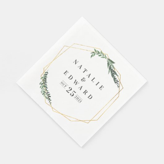 geometrisches Blattgold Serviette (Ecke)