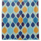 Geometrisches Blau des Mitteljahrs der 60er Jahre Duschvorhang (Vorderseite)