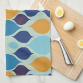 Geometrisches Blau des Mitteljahrs der 60er Jahre Geschirrtuch (Viertel Falte)