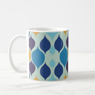 Geometrisches Blau des Mitteljahrs der 60er Jahre Kaffeetasse