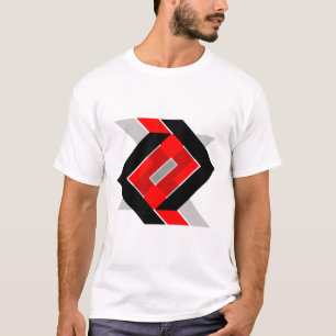 Geometrisches Blau Grau Rot Schwarzes personalisie T-Shirt