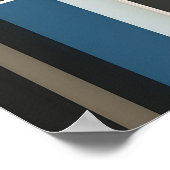 Geometrisches Blau und Gold Poster (Ecke)