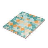 Geometrisches Blau- und Orangenmuster Fliese (Seite)