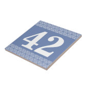 Geometrisches Blau und -WEISS der Zahl-Fliese Fliese (Seite)