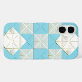Geometrisches Blau- und Weißmuster Case-Mate iPhone Hülle (Rückseite (Horizontal))