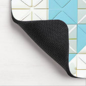 Geometrisches Blau- und Weißmuster Mousepad (Ecke)