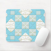 Geometrisches Blau- und Weißmuster Mousepad (Mit Mouse)