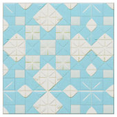Geometrisches Blau- und Weißmuster Stoff (Nahaufnahme)