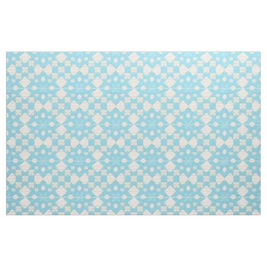 Geometrisches Blau- und Weißmuster Stoff (Fat Quarter (45,7 x 55,9 cm))
