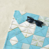 Geometrisches Blau- und Weißmuster Strandtuch (Beispiel)