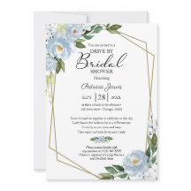 Geometrisches, blaues Blumenlaufwerk nach Brautpar