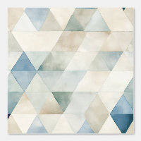 Geometrisches blaues Cream-Dreieck-Wasserfarbmuste