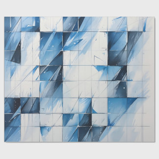 Geometrisches blaues Geschenkpapier