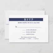 Geometrisches blaues Menü Auswahl RSVP Hochzeit (Vorderseite)
