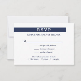 Geometrisches blaues Menü Auswahl RSVP Hochzeit Karte