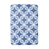 Geometrisches blaues Muster Badematte (Vorderseite Vertikal)