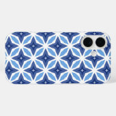 Geometrisches blaues Muster Case-Mate iPhone Hülle (Rückseite (Horizontal))