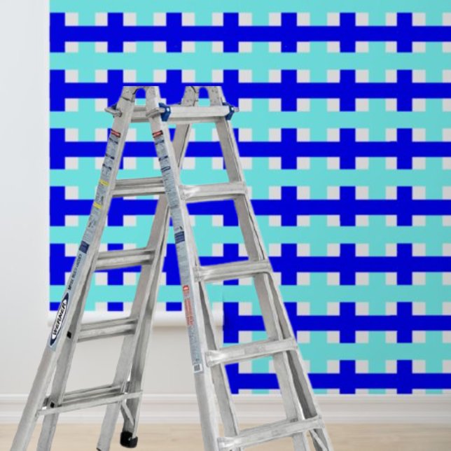 Geometrisches blaues Muster des Karos Peel Stick Tapete (Von Creator hochgeladen)