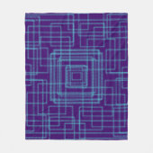 Geometrisches blaues Muster Fleecedecke (Vorderseite)