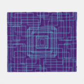 Geometrisches blaues Muster Fleecedecke (Vorderseite (Horizontal))