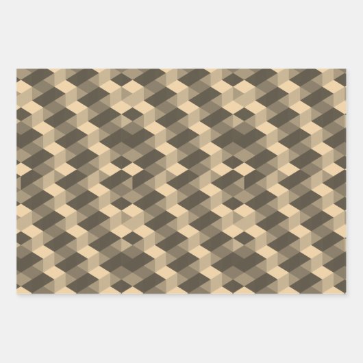 Geometrisches blaues Muster Geschenkpapier Set (Vorderseite 3)