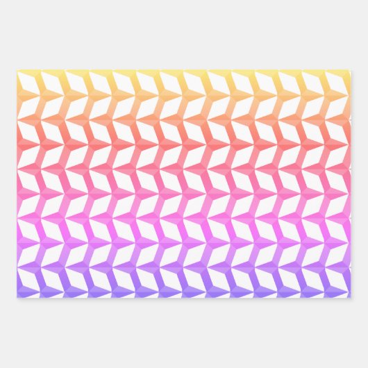 Geometrisches blaues Muster Geschenkpapier Set (Vorderseite 2)