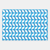 Geometrisches blaues Muster Geschenkpapier Set (Vorderseite)