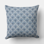 Geometrisches blaues Muster Kissen (Rückseite)