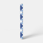 Geometrisches blaues Muster Samsung Galaxy Hülle (Linke Seite)