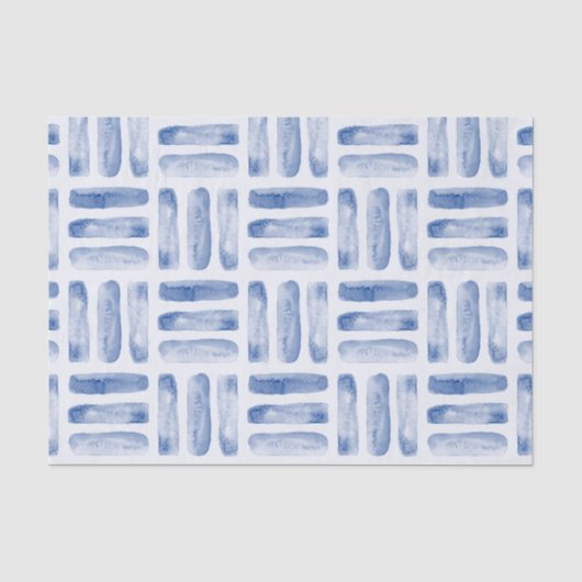 Geometrisches blaues Muster Seidenpapier (Vorderseite)