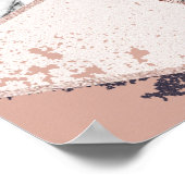 Geometrisches blaues Pfirsichmor und Rose Gold Poster (Ecke)