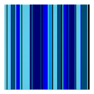Geometrisches blaues Strichcodemuster Poster