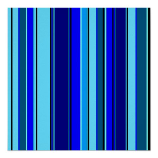 Geometrisches blaues Strichcodemuster Poster (Vorderseite)