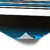 Geometrisches blaues Stripüberlagerungsmuster, nah Poster (Ecke)