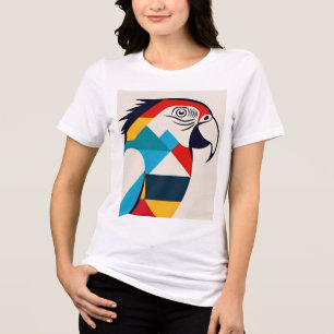Geometrisches Blockparrot-T-Shirt Tri-Blend Shirt