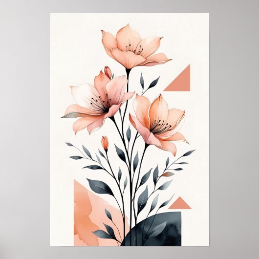 Geometrisches Bloom II Poster (Vorne)