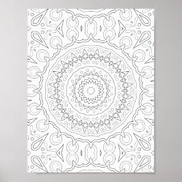 Geometrisches Blumen-Mandala-Farbdesign Poster