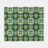 Geometrisches Blumengartenmuster Fleecedecke (Vorderseite (Horizontal))