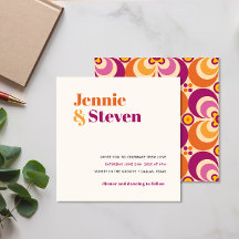 Geometrisches Blumengeflecht Lila Orange Hochzeit