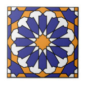 Geometrisches Blumenmuster Azulejo Fliese (Vorderseite)