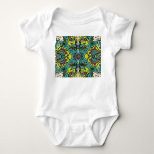 Geometrisches Blumenmuster, farbenfrohe abstrakte Baby Strampler