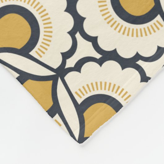 Geometrisches Blumenmuster Fleecedecke (Ecke)
