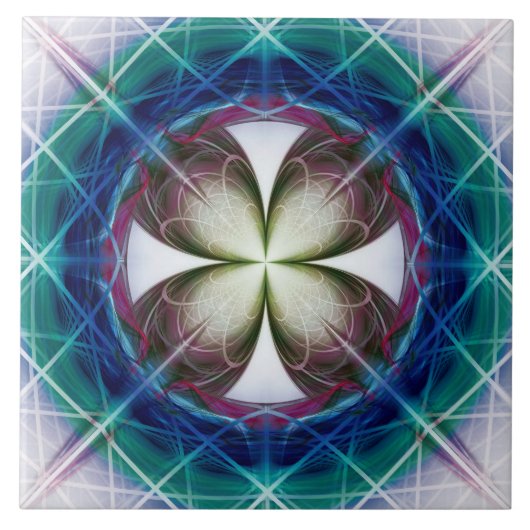 Geometrisches Blumenmuster Fliese (Vorderseite)