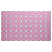 Geometrisches Blumenmuster in rosa und grünem Farb Stoff (Yard (91,4 cm))