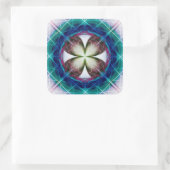 Geometrisches Blumenmuster Quadratischer Aufkleber (Tasche)