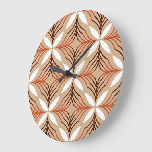 Geometrisches Blumenmuster: Vintages künstlerische Große Wanduhr (Winkel)