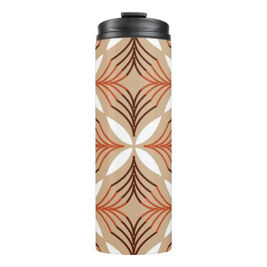 Geometrisches Blumenmuster: Vintages künstlerische Thermosbecher (Vorderseite)